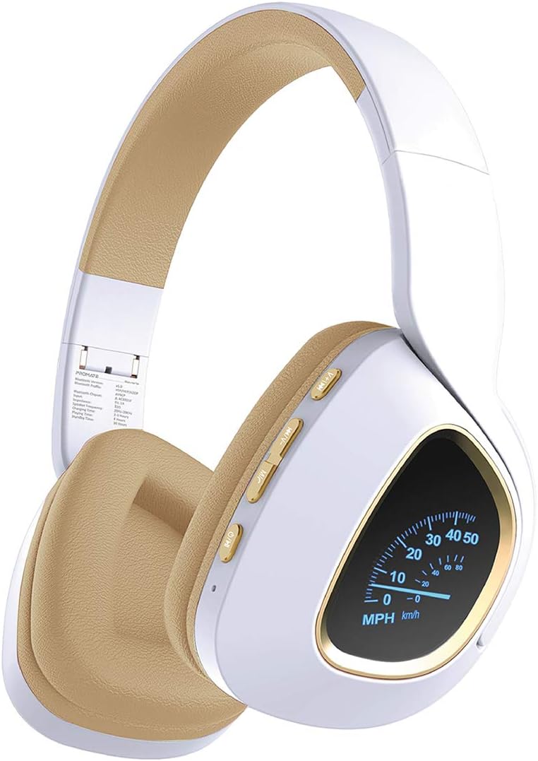 Flashing Wireless Headphones with LED Speedometer Display