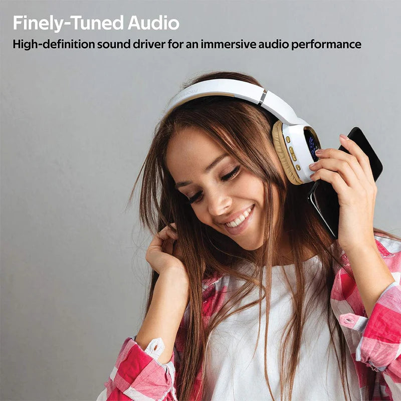 Flashing Wireless Headphones with LED Speedometer Display